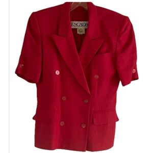 Escada Women’s Red Blazer Suit Jacket size 4 US/36 EU